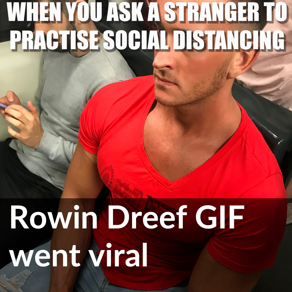 Rowin Dreef bodybuilder social distancing viral