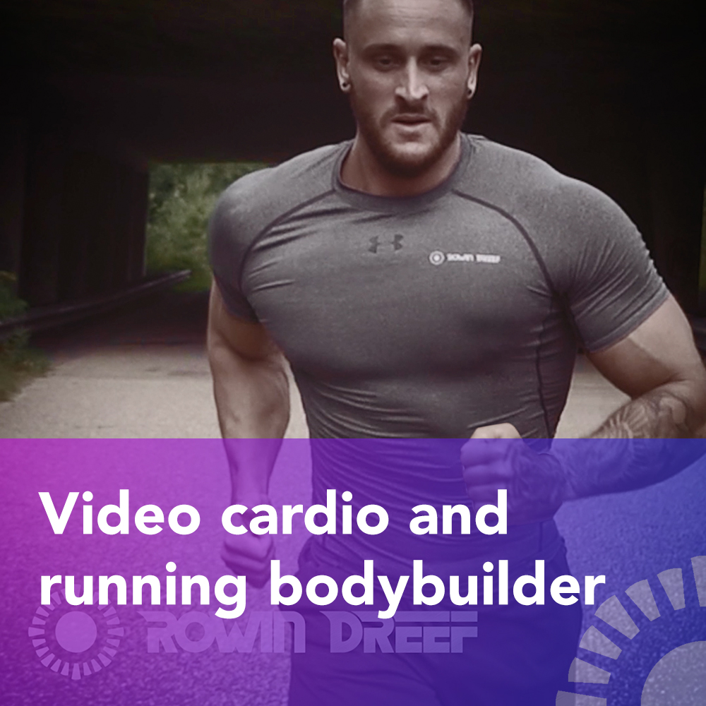 Video cardio and running bodybuilder