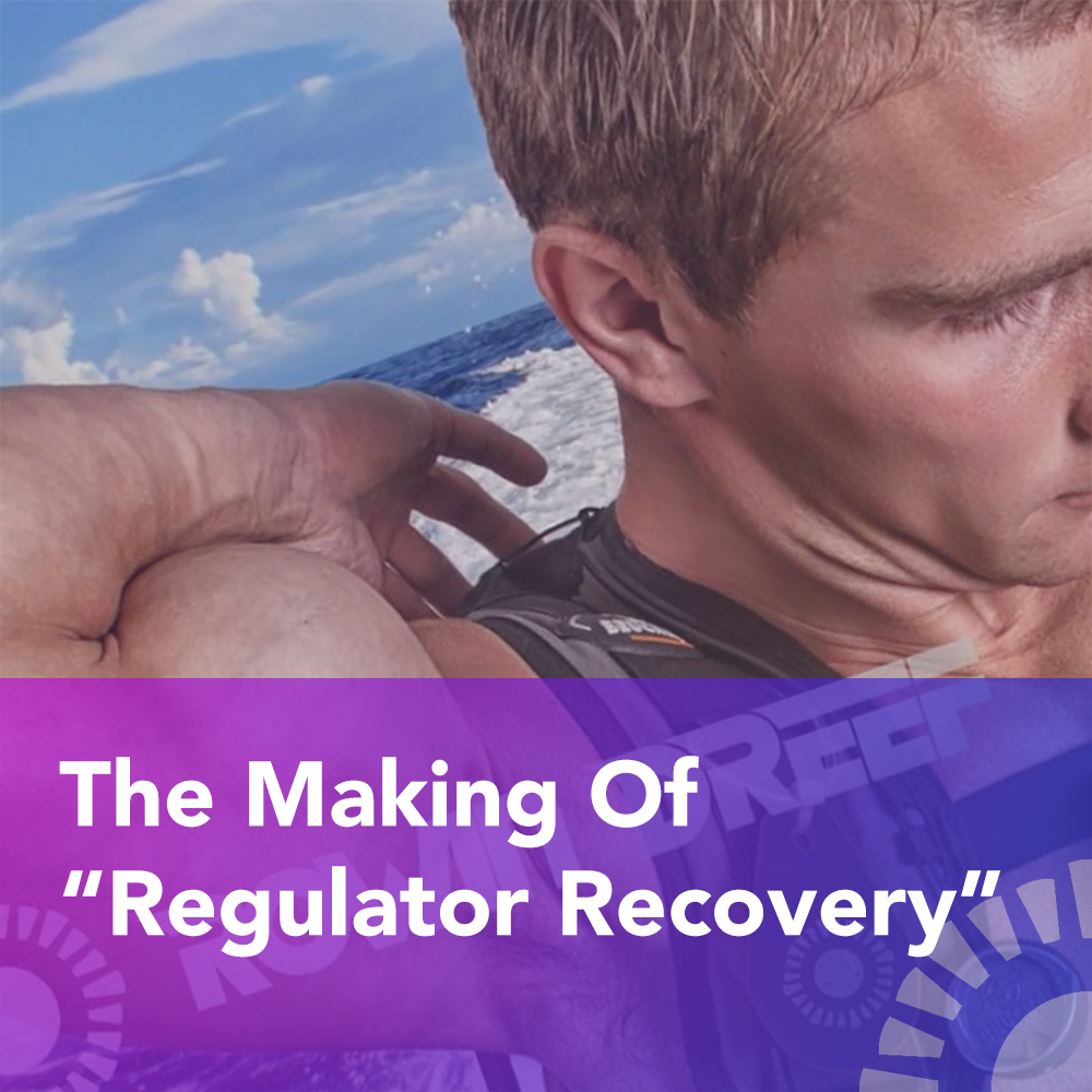 Diver bodybuilder biceps regulator recovery reach for hose