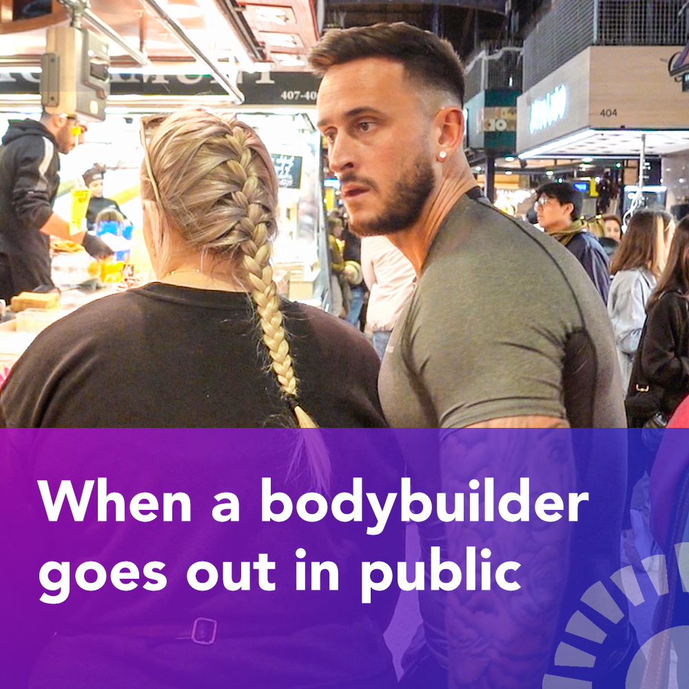 When a bodybuilder goes out in public La Boquería Barcelona
